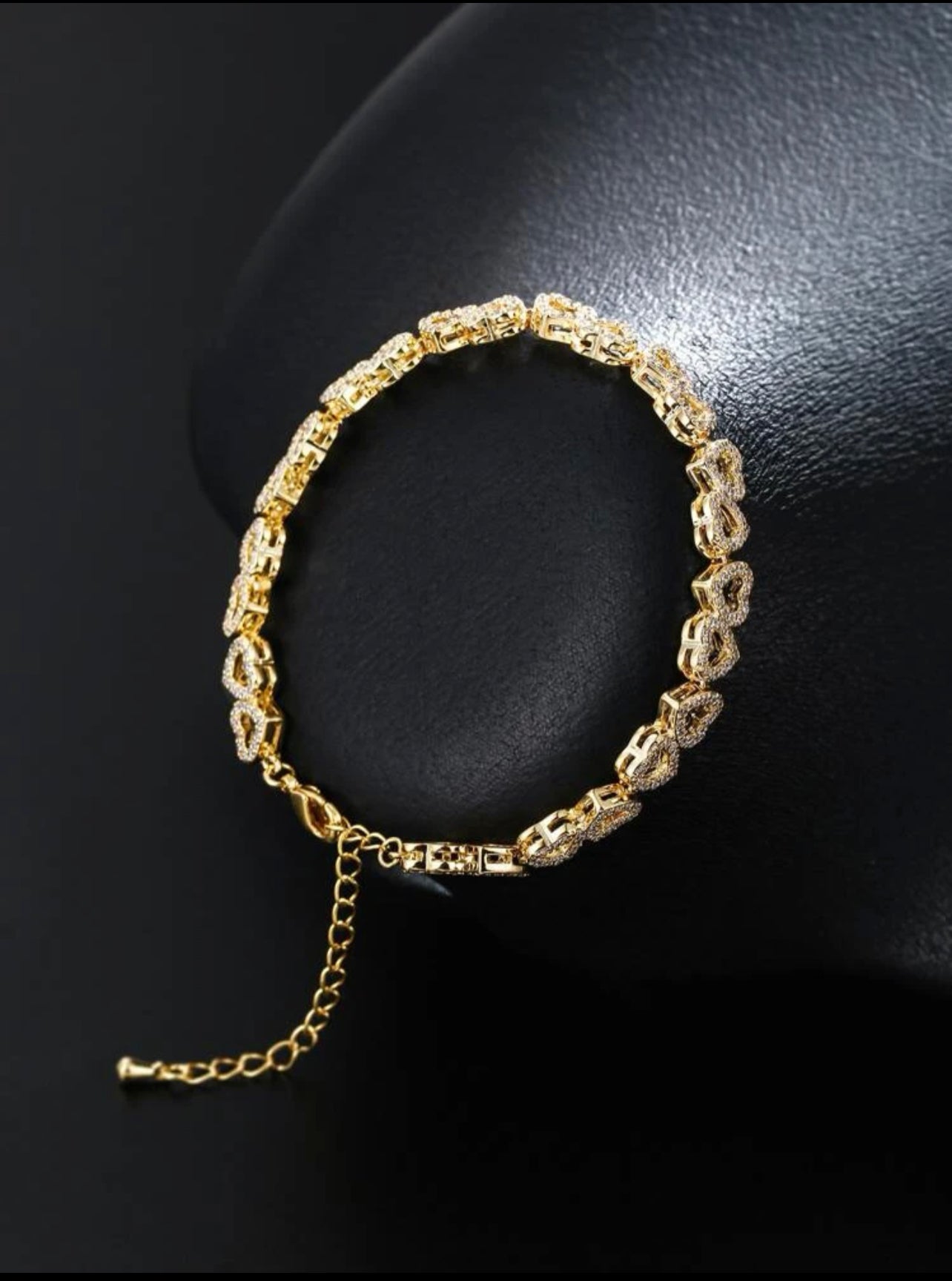 1pc Glamorous Cubic Zirconia Heart Decor Bracelet For Women For Gift